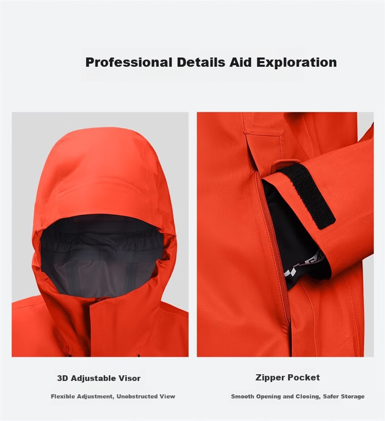 CAMEL Single-Layer Windproof Jacket, Outdoor Hard Shell Coat, 3L Professional Slicked Full-Weather Rainproof Camping Mountaineering Suit, 31864 29