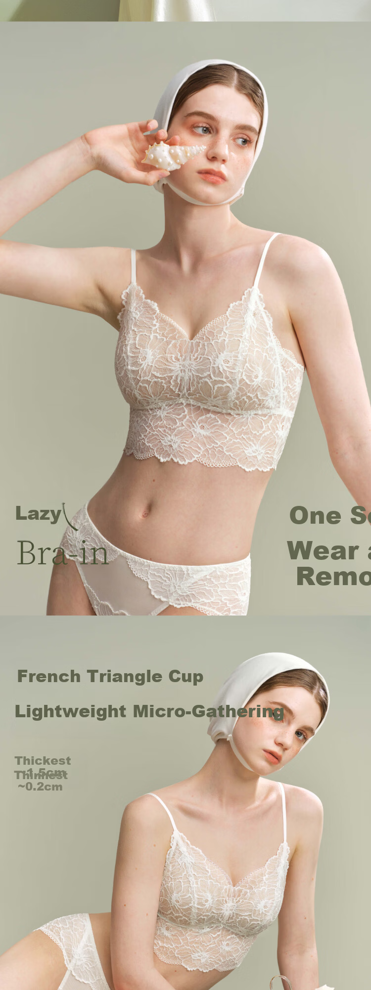 Suki Ryohin [Little Rose] Padded Camisole Lace Trim Sexy Backless Bra Lingerie Gift for Girlfriend 4