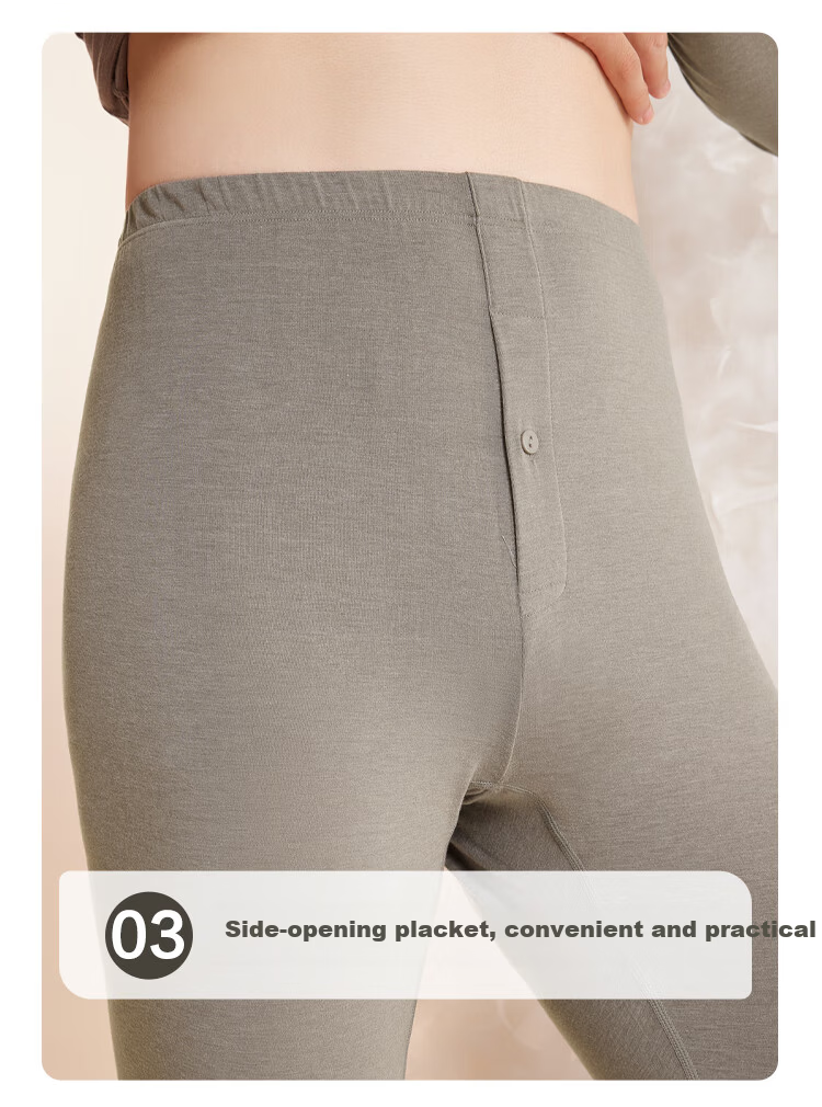 Hodo Home Modal Autumn Men’s Thermal Underwear Set Camellia Moisturizing 7A Antibacterial Base Layer 6