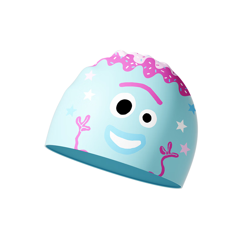Disney Kids Silicone Swim Cap Professional Waterproof Cartoon Baby Swim Cap D76607S Blue Cross