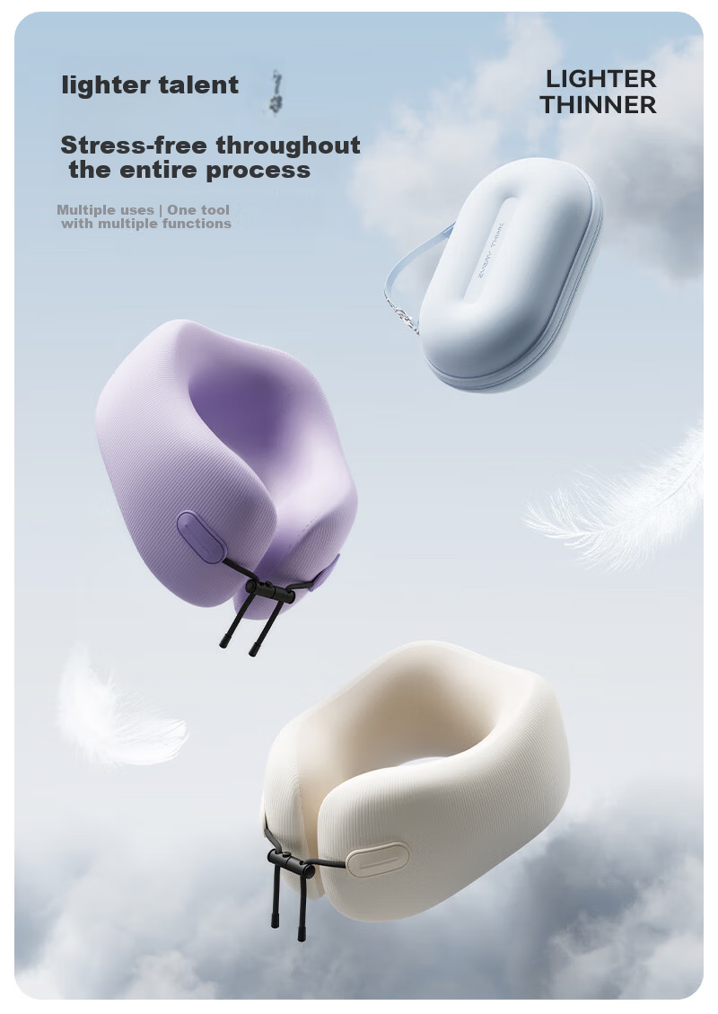 Sleep Cave Small Lotus U-Shaped Neck Pillow Travel Pillow Airplane Neck Support Pillow Everythink Portable Neck Protection Sleep Aid 4