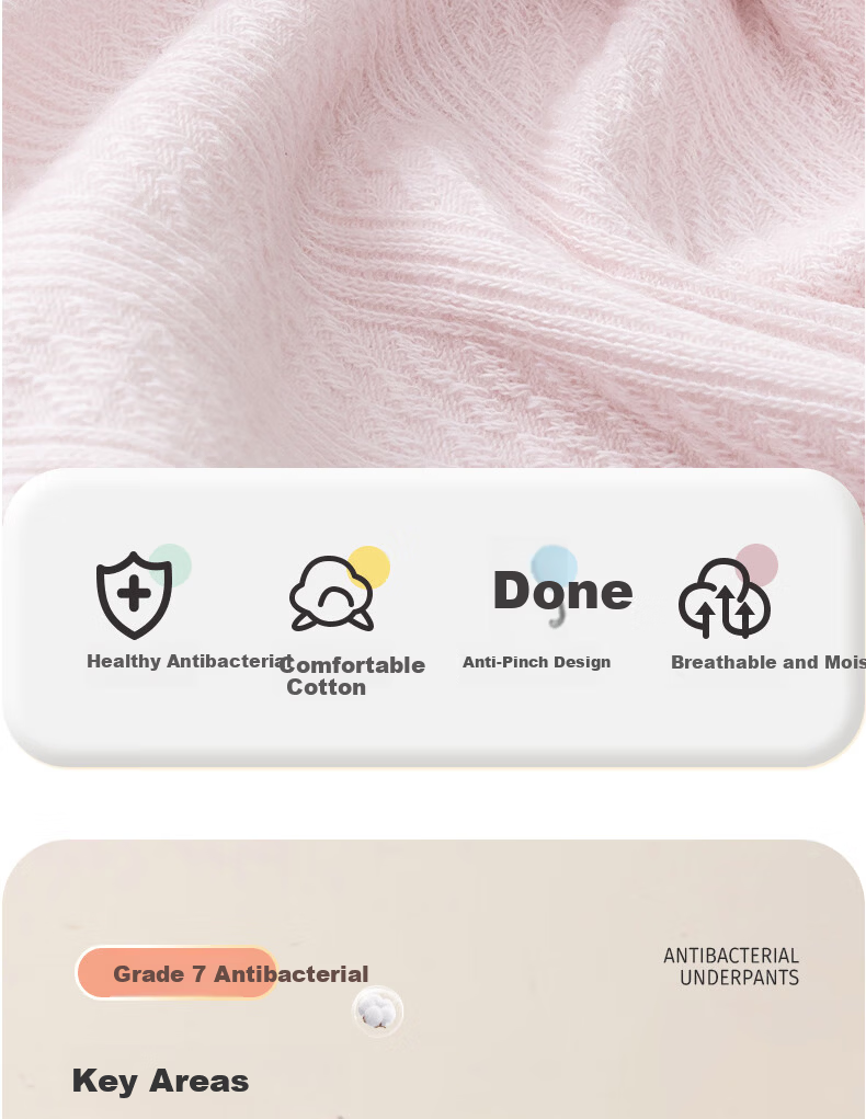 Langsha Girls' Cotton Briefs for Children, Junior High School, Triangle Underwear, Mid to Large Size, Developmental Stage, Class A 3