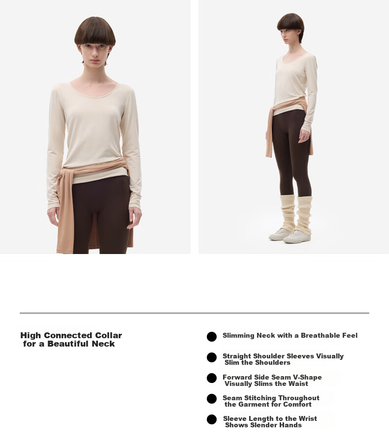 Bananain Liu Haocun Edition Thermal Skin 301 + Women's Warm Cotton-Feel Antibacterial Moisture-Wicking Thermal Underwear Autumn Base Shirt 13