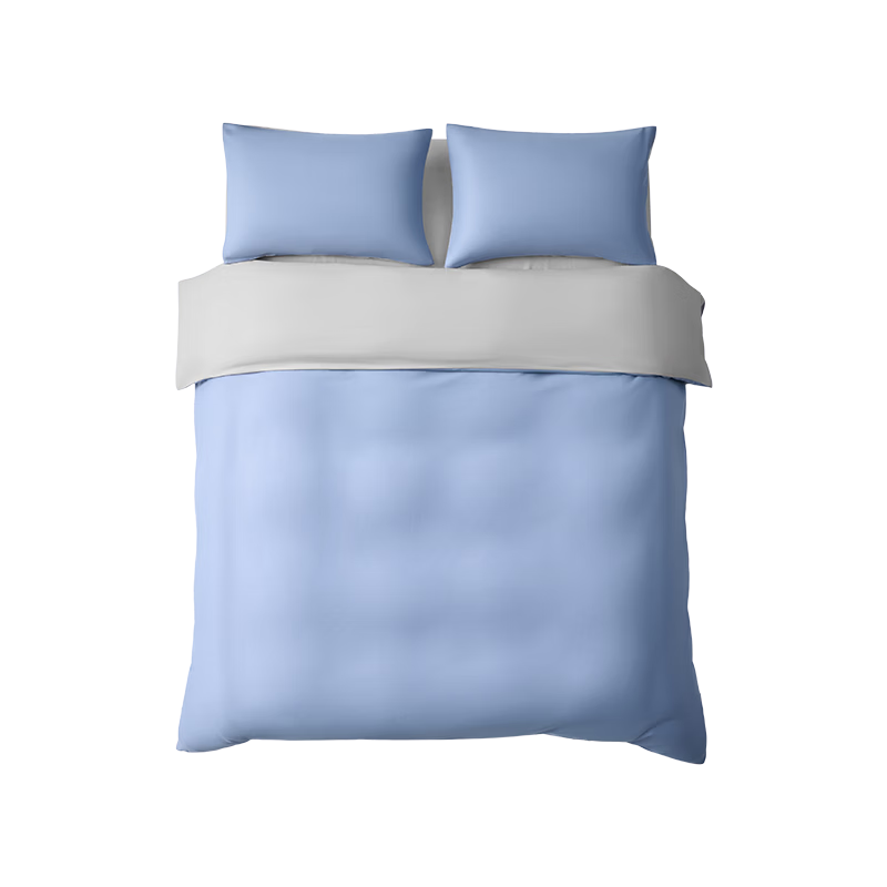 JD Jingzao Yousen Cotton Four-Piece Set Lyocell Cotton Moisture-Absorbing Breathable Bed Sheet Quilt Cover Pillowcase Bedding Set 1.8m Bed Sheet Style Blue