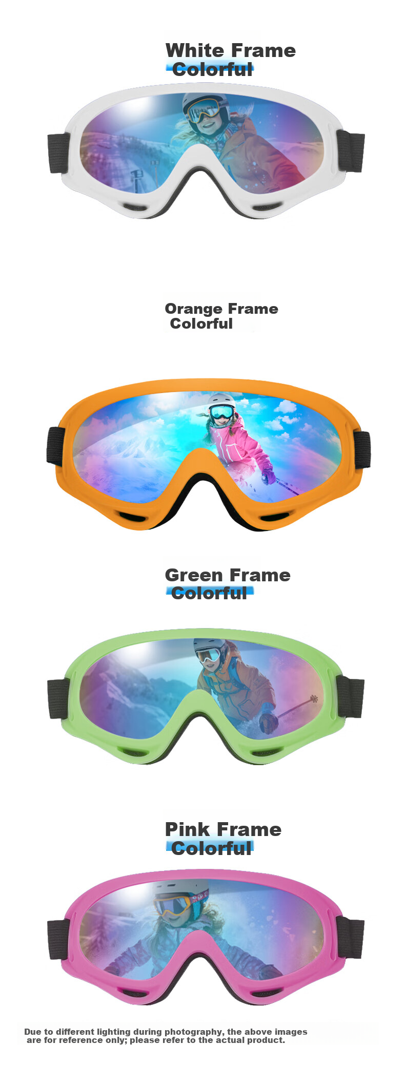 DRATRA Ski Goggles Windproof Glasses Mountaineering Snow Goggles Kids Ski Glasses Dustproof Snow Gear 11
