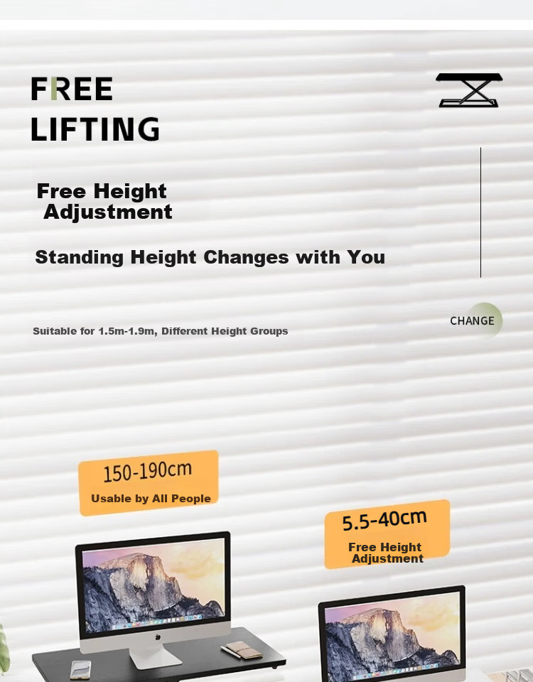 Qiyinge Standing Workbench Desktop Computer Desk Height Adjustable Laptop Office Desk Table 13
