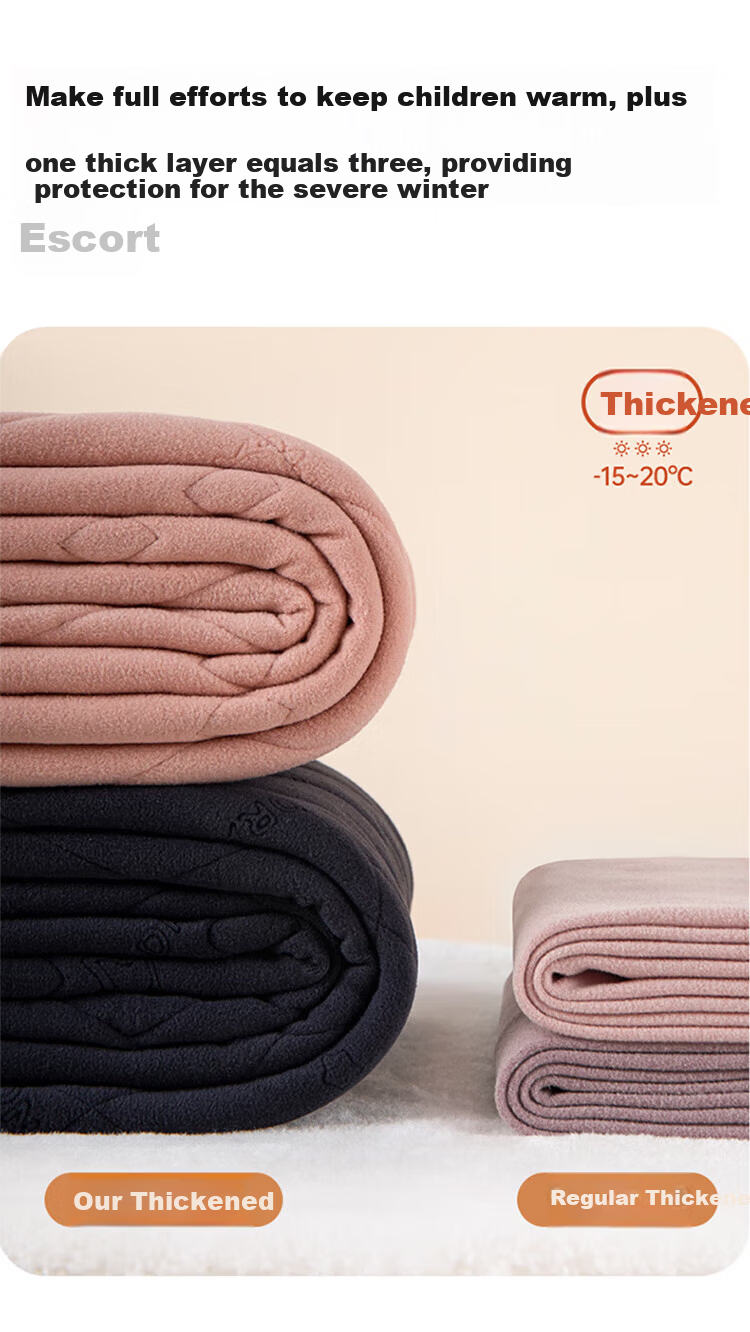 Modal School Uniform Essential [Wool Layer] Children's Thermal Pants Boys Three-Layer Thickened Autumn Winter Inner Wear Pants for Older Kids 5