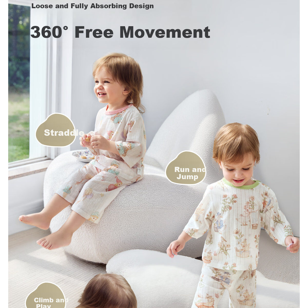 JOYNCLEON Baby Pajamas Pure Cotton Class A Summer Thin 3/4 Sleeve Air Conditioning Children's Homewear Set JTz176219 11