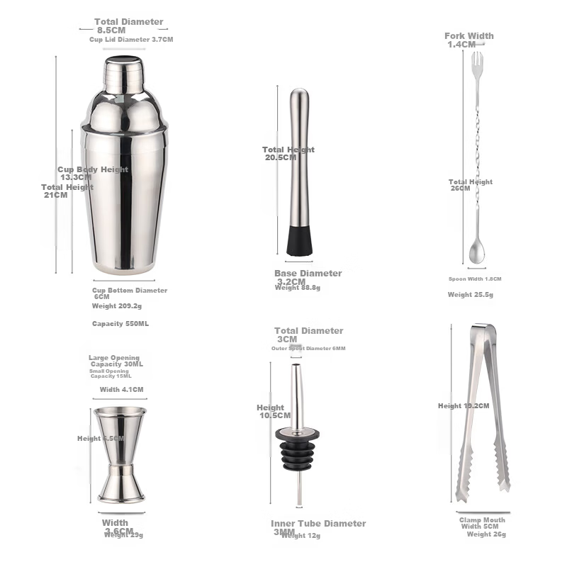 Baijie Cocktail Shaker Set Bar Cocktail Mixer Shaker Set Hand Beaten Lemon Tea Tool
