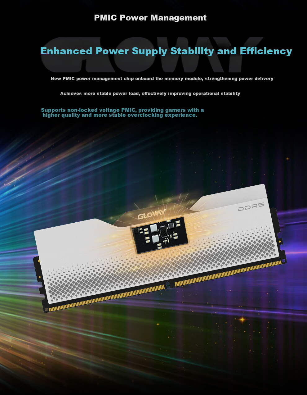 Gloway 16GB DDR5 5600 Desktop Memory Module, Tianche V-Bank, Premium Chips, CL46, Moonlight White, AI Computer Accessory Upgrade 8