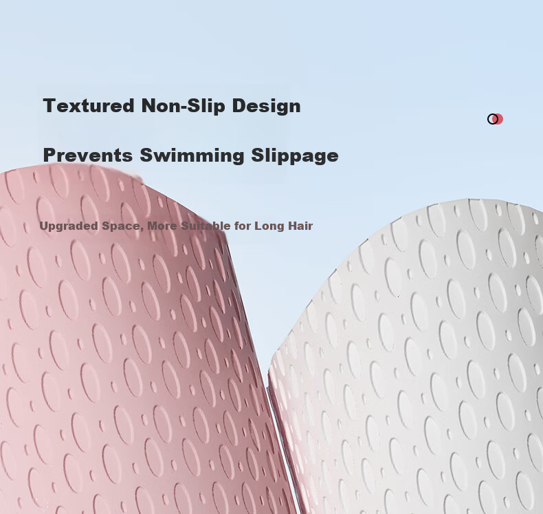 ANTA Adult Water Drop Swim Cap Hydrophobic Particle Swim Cap Waterproof Non-Tight Long Hair Swimming Cap Black 13