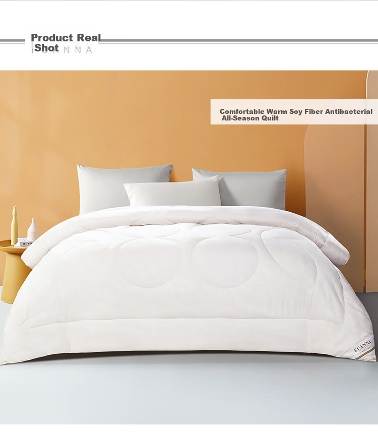 FUANNA Quilt A-Class Machine Washable Pure Cotton Knitted Ultra-Soft Naked Sleep Soybean Quilt Double Antibacterial Summer Quilt 200x230cm 11