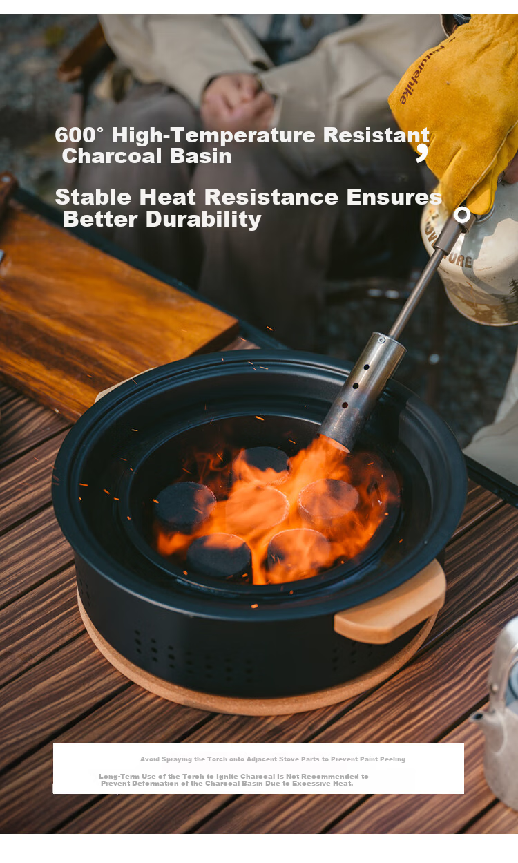 Naturehike Portable Outdoor Desktop Charcoal Grill for Home Camping BBQ and Tea Brewing 11