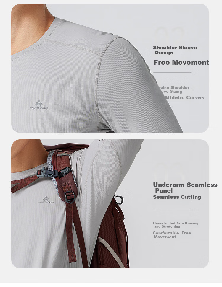Toread Quick-Dry Moisture-Wicking Long Sleeve T-Shirt Men Outdoor Spring Summer Lightweight High Elasticity Sports Base Layer Hiking Mountaineering Shirt 8