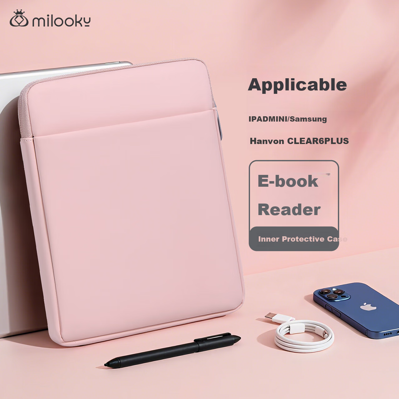 DiYi Workshop Tablet E-Reader Storage Bag Compatible with iPad Mini Samsung Hanvon Clear6 Plus Xiaomi Duokan 8-Inch Sleeve Protective Case