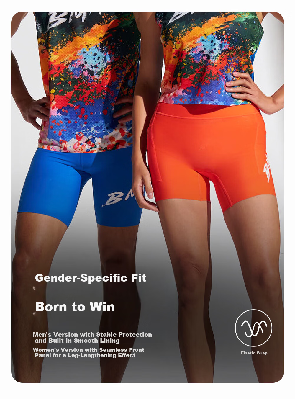 Bmai Potential Compression Shorts Marathon Racing Tights Muscle Support Running Training Fitness Shorts V5 Men 7