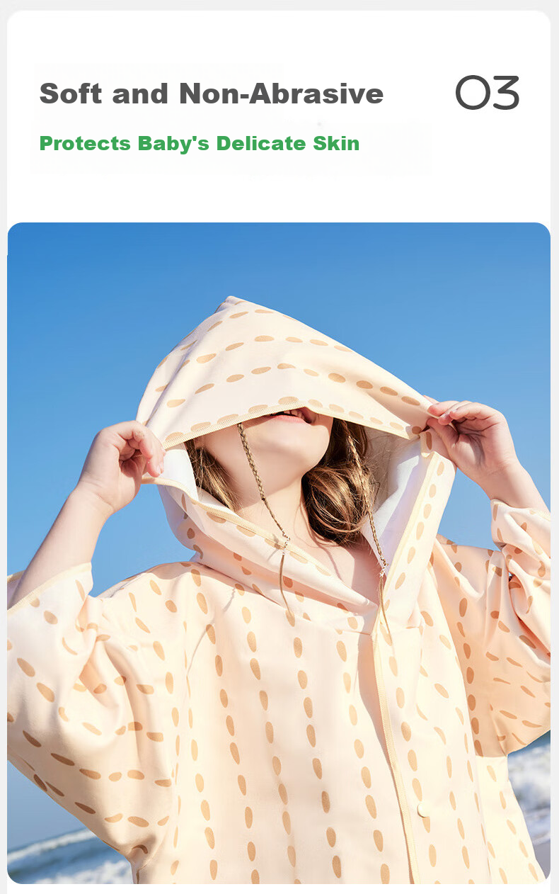 Kocotreekk Kids Beach Towel Sun Protection Breathable Baby Swimming Bath Towel Hooded Robe Dinosaur M 5