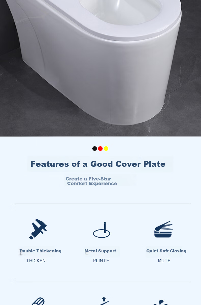 JROR [Germany] Universal V-Shaped Thickened Toilet Seat Cover Slow-Closing Pressure-Resistant Toilet Ring 5