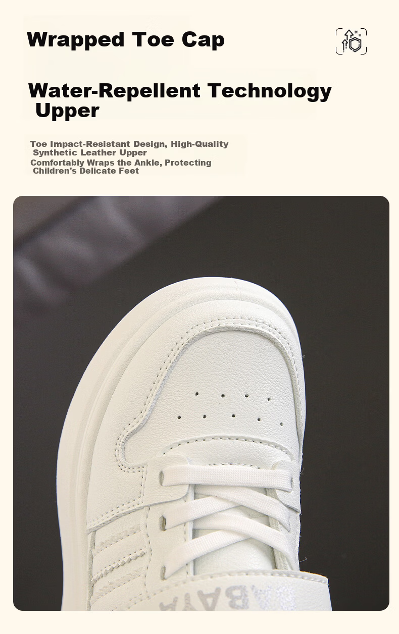 Baba Duck Girls' Children's Sports Shoes Boys' Fashion Casual Sneakers Kids' Versatile White Purple Sneakers Size 34 Model 51862 2