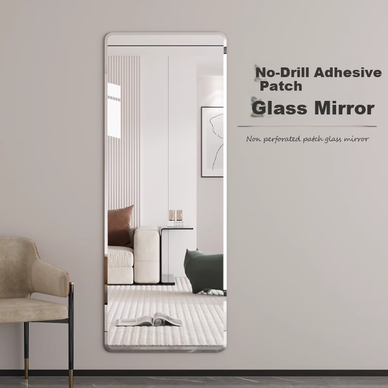 Xiangzhubian Frameless Wall-Mounted Self-Adhesive Full-Length Dressing Mirror for Dormitory Home Entrance Bedroom Glass 50*160cm 1