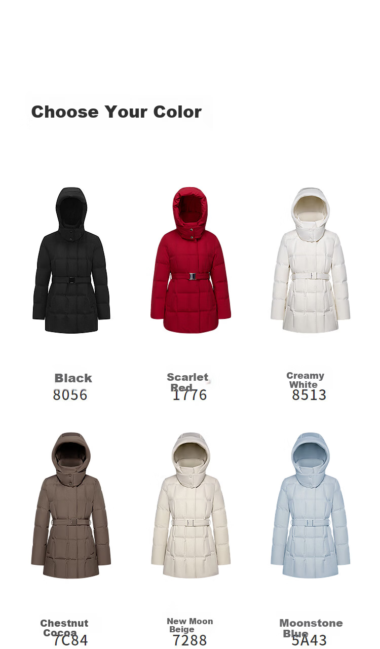 BOSIDENG Women's Thickened Goose Down Hooded Business Jacket Winter Coat New Year Red Hot Sale 16