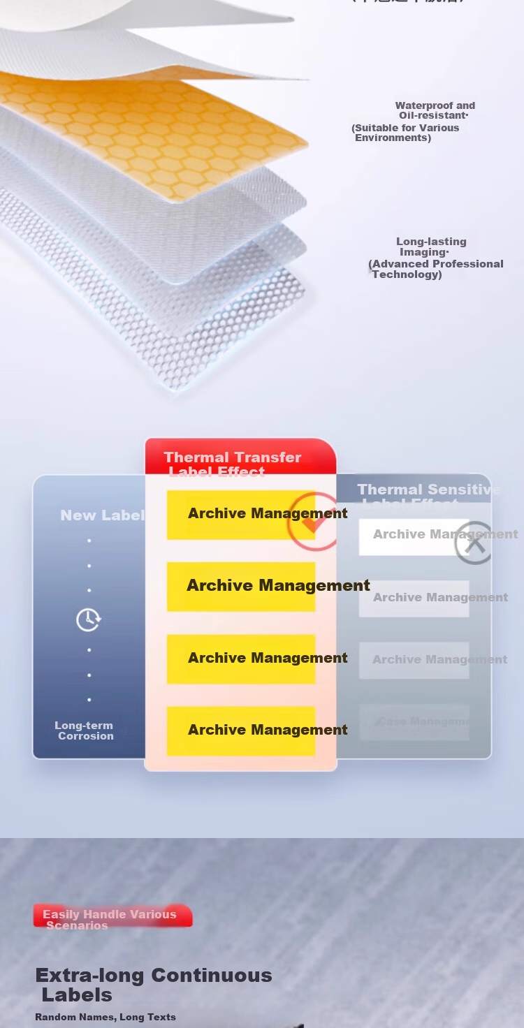 Supvan Thermal Transfer Label Printer Small Portable Office File Folder Adhesive Label Sticker Financial Document Asset Equipment Fade-Resistant Multifunctional Label Maker G11 6