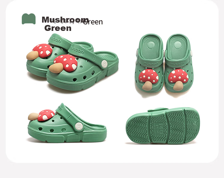 Mutong Kids Slippers Size 26 Summer Boys Baby Ventilated Cartoon Essential Oil Protective Sandals Girls Sweet Pepper Green 170 17