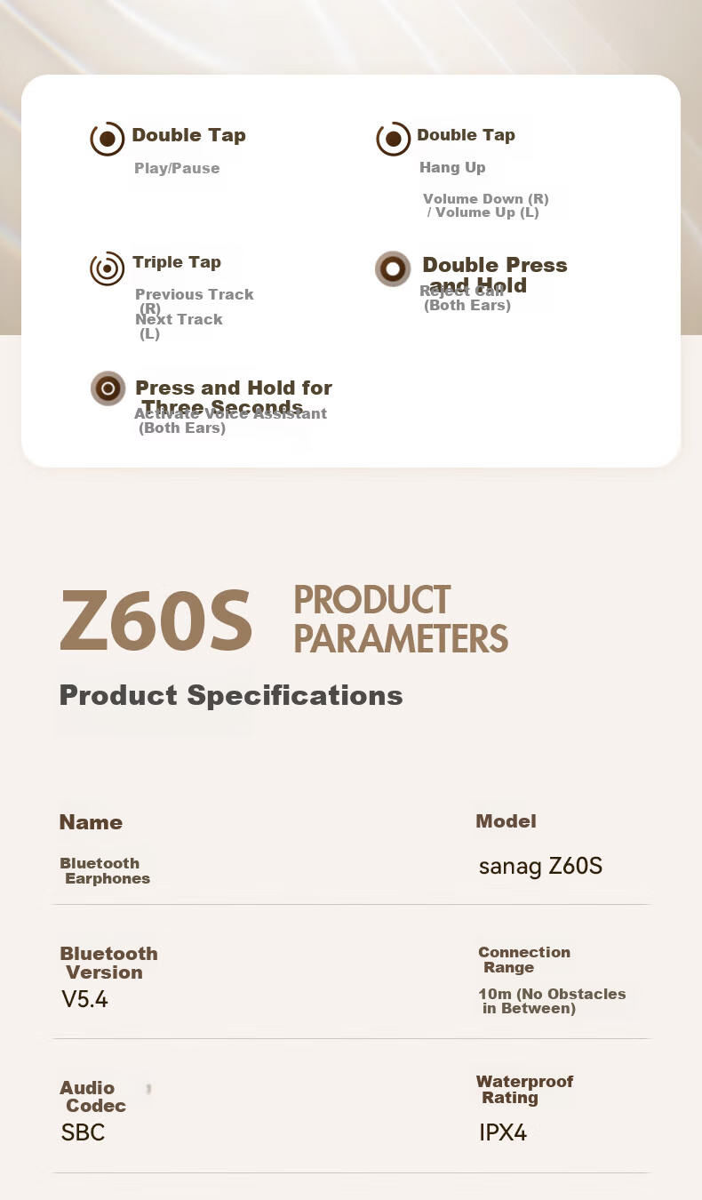 SANAG Z60S Bluetooth Headphones, Clip-On Wireless Bone Conduction Open-Style Gaming AI Translation Call Noise Reduction Ultra-Long Battery Life 2026 New Model Compatible with Apple, Huawei, Xiaomi 19
