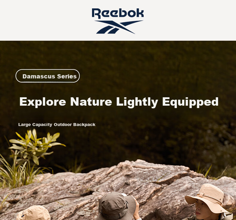 Reebok Lightweight Hiking Backpack for Men And Women, 2026 New Water-Resistant Travel Sports Outdoor Mountaineering Bag Commuter Backpack for Me 1