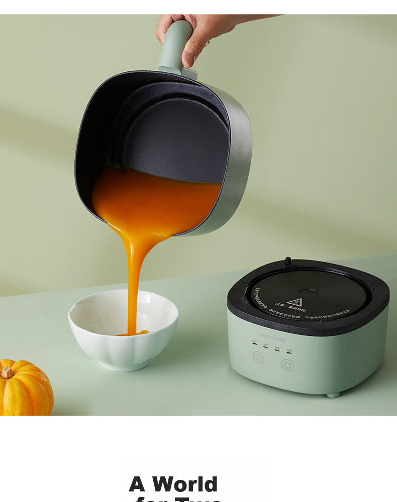 ROYALTY LINE Portable Electric Cooking Pot 2.2L Foldable Travel Pot 800W Detachable Dormitory Pot for 1-2 People Electric Hot Pot Smart Temperature Control Multifunctional Cooker 11