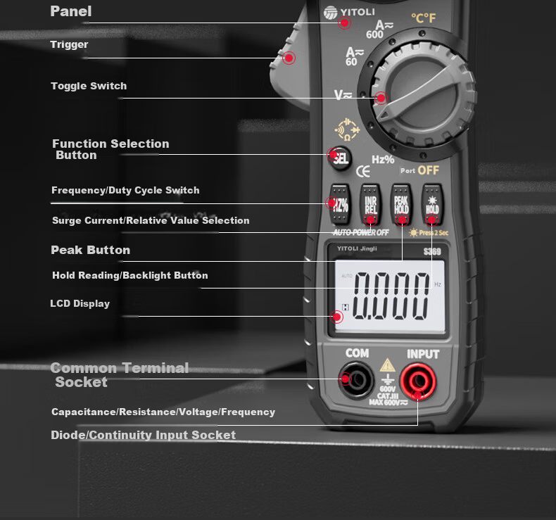 Yizhil S369 Digital Clamp Meter Clamp Multimeter High Precision DC Clamp Ammeter Smart Universal Current Meter 17