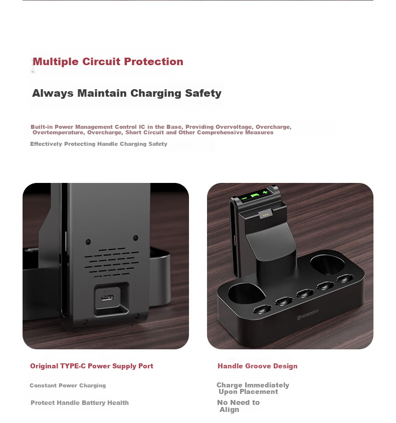 NEWDERY Nintendo Switch 2 Pro Controller Charging Dock Joycon 2 Charging Base NS2 Split Controller Charger Cartridge Storage Stand Gaming Controller Accessories 6