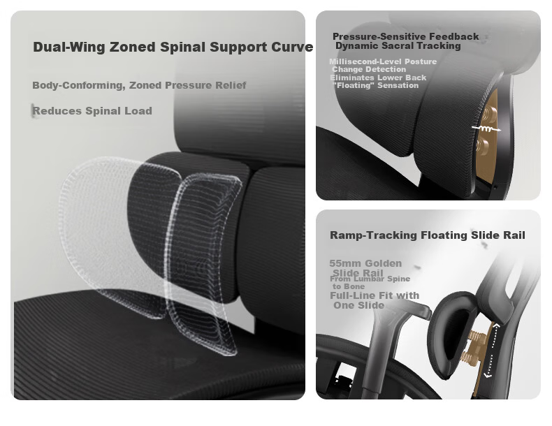 Anglan Ergonomic Chair Computer Chair Comfortable Long Sitting Office Chair Dorm Reclining Gaming Chair 4