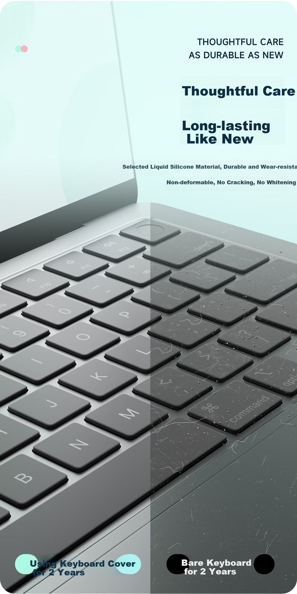 Jichuan [Shortcut Key] Apple MacBook Neo 13-inch A18 Pro Silicone Keyboard Cover 2026 Laptop Keyboard Protector Dustproof Cover Without ID Key 12