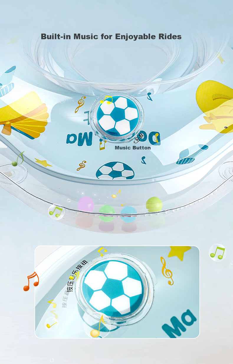 Dr. Ma Baby Swimming Neck Ring Newborn Swim Ring Double Airbag with Music Infant Bath Neck Float Small Size for Home Use 6