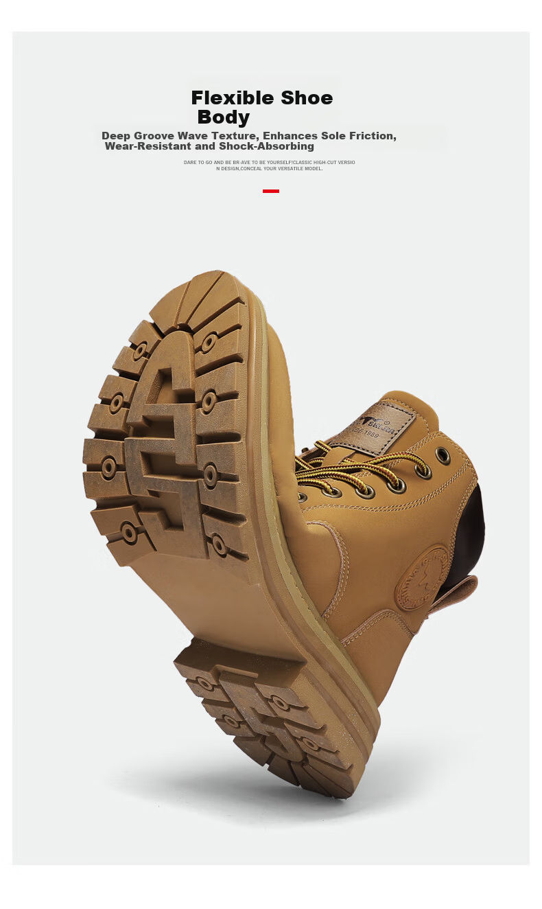 G.N.Shi Jia [Zhang Ruoyun Same Style] Men's Martin Boots Autumn Winter New Couple High-top Yellow Boots Outdoor Non-slip Work Shoes 22