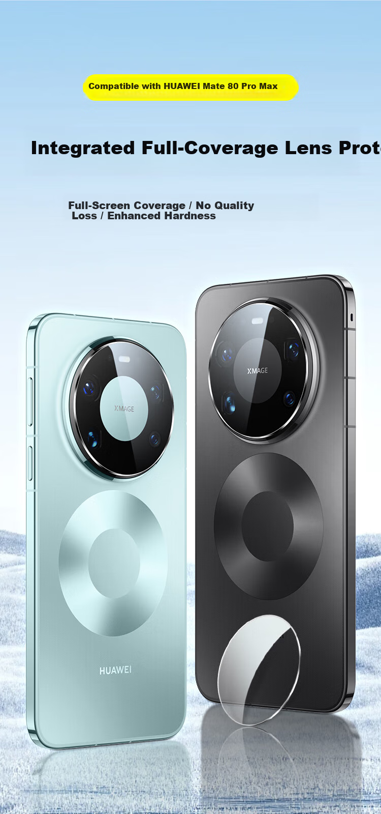 CoolleFeng [Value Pack of 2] Ultra-Thin HD Anti-Fingerprint Anti-Drop Scratch-Resistant Lens Protector for Huawei Mate 80 Pro Max Rear Camera Cover 1