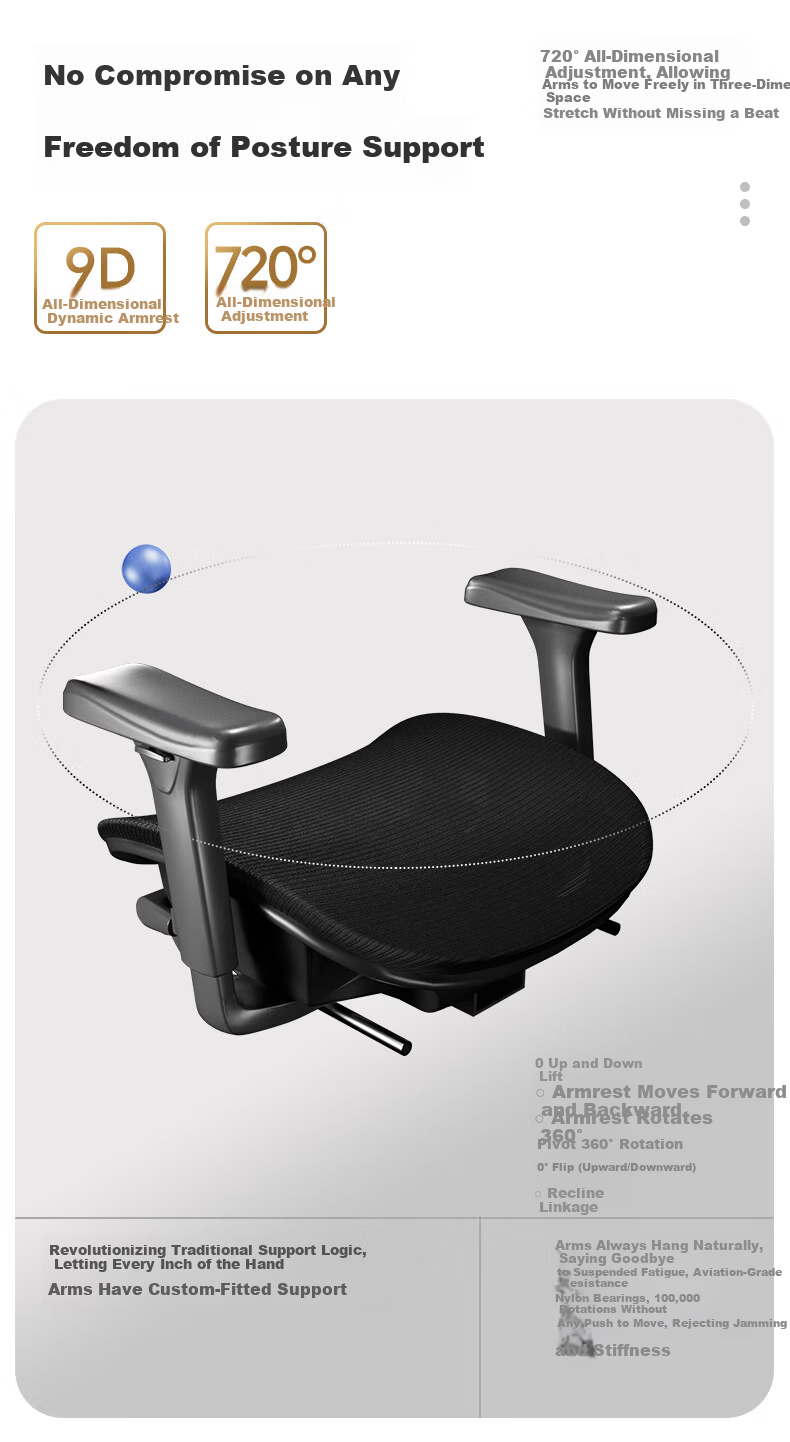 Anglan Ergonomic Chair Computer Chair Comfortable Long Sitting Office Chair Dorm Reclining Gaming Chair 7