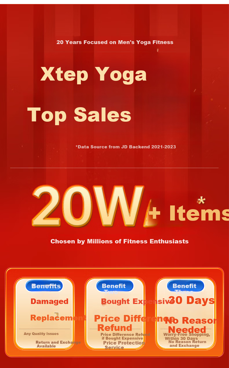 XTEP TPE Yoga Mat Women's Fitness Professional Non-Slip Soundproof Thickened Widened Lengthened Exercise Aerobics Dance Mat 2