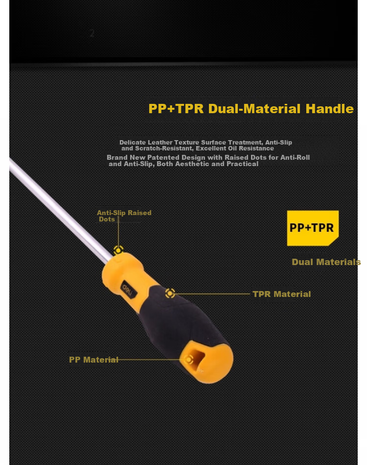 Deli Tool Torpedo Handle Phillips Screwdriver SUP11 (Yellow) PH2x200mm DL636200 5