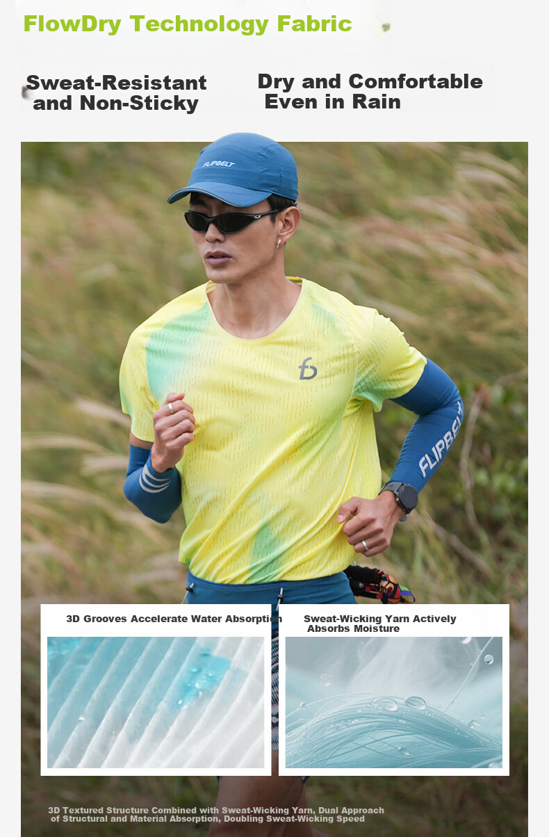 Feibit [Wind Tunnel Short Sleeve 4.0] Men's Quick-Dry Anti-Chafing Marathon Training Breathable T-Shirt Spring Bud XL 2