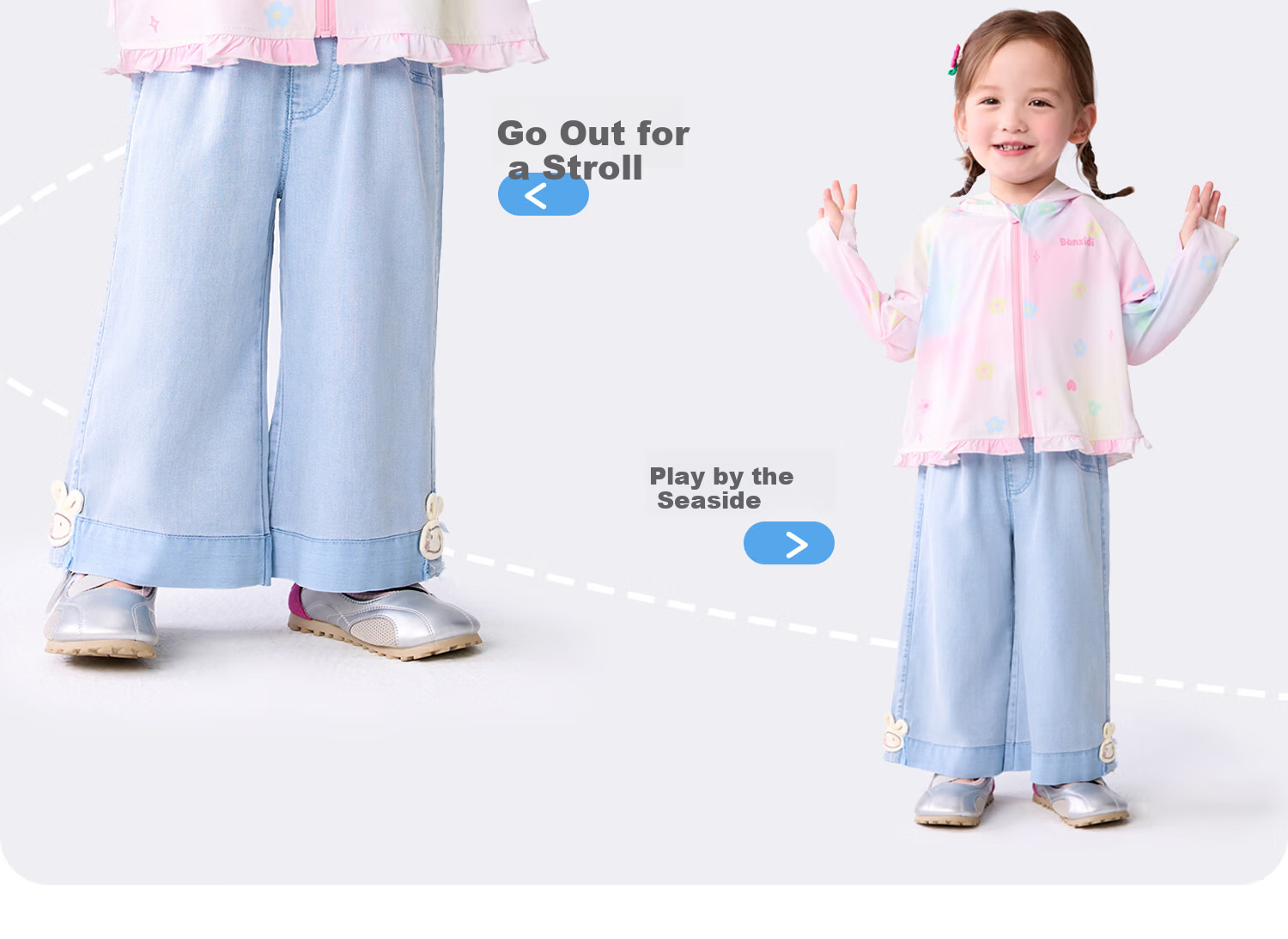 Banxidi Girls' Summer Sun Protection Jacket UPF50+ Children's Ice Silk Lightweight Baby Skin Jacket UV Protection 15