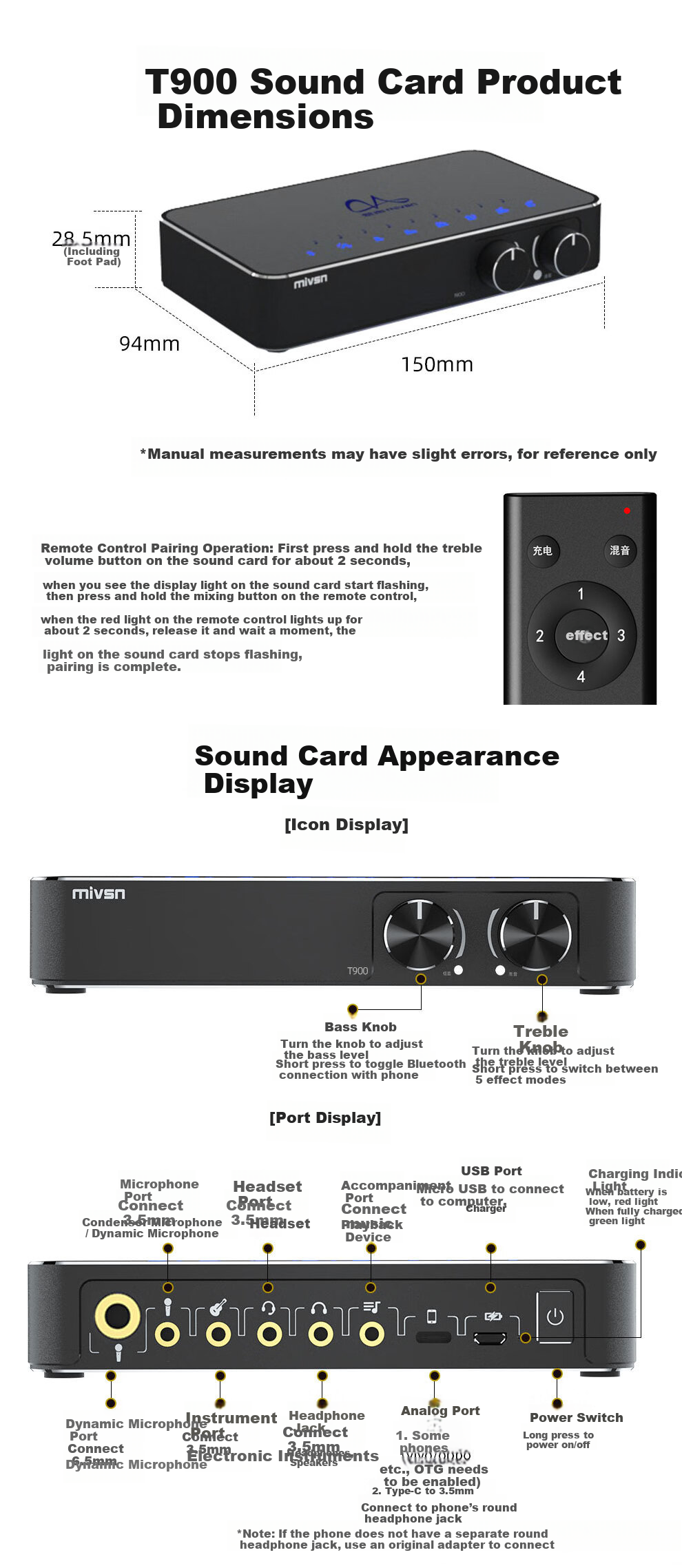 Meisheng T900 Live Streaming Sound Card Kit Professional Recording Singing KTV Set Condenser Microphone Game Mic for Mobile PC Outdoor Douyin 21