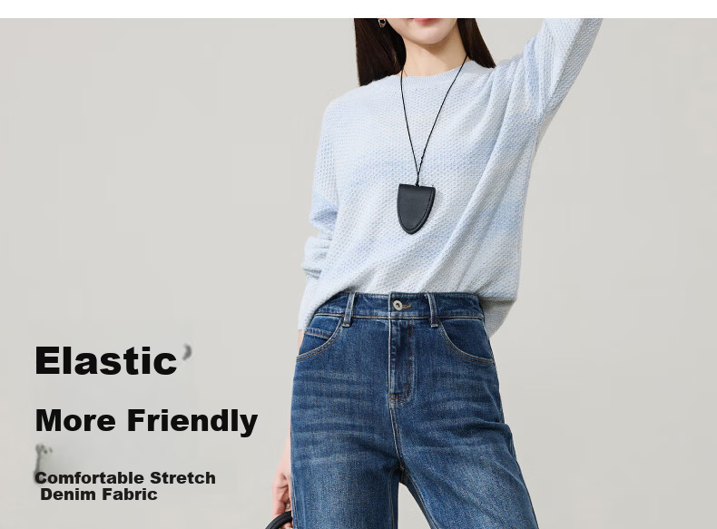 ESE-Y Wide-Leg Retro Petite Straight-Leg Jeans for Women 2026 Spring Slim Fit Black 30 14