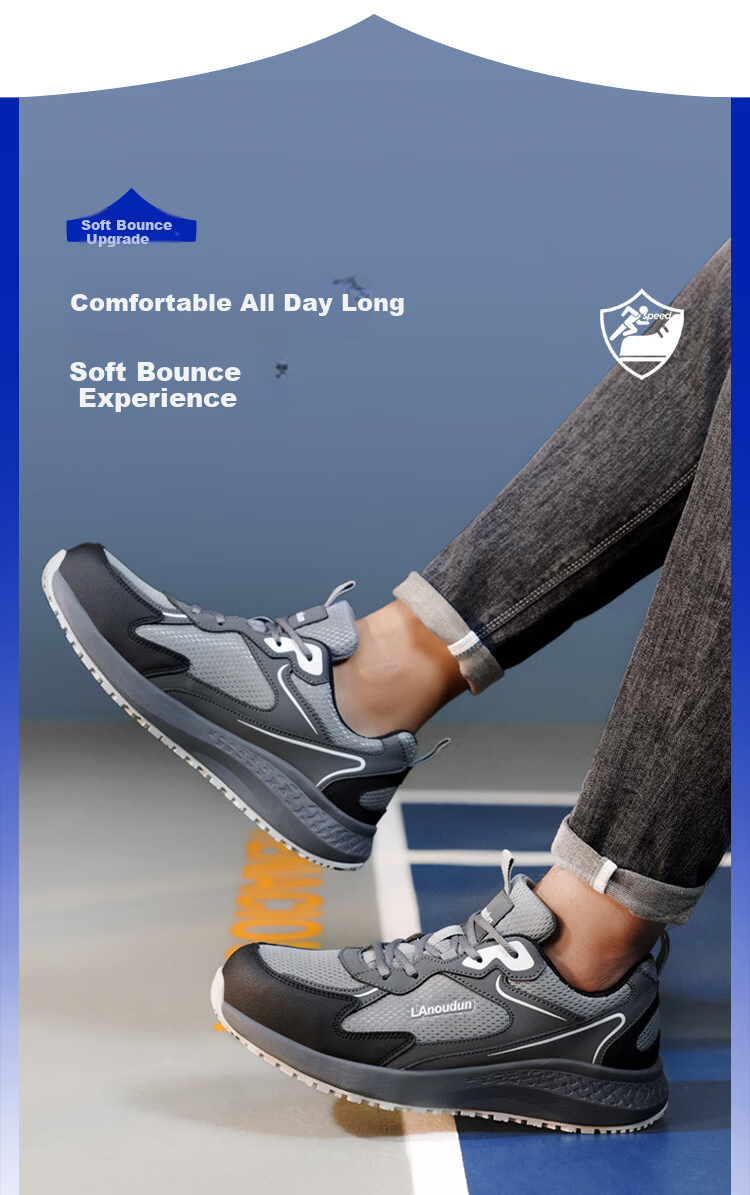 BlueOwl Shield Men's Summer Breathable Anti-Slip Insulated 10KV Anti-Smash Anti-Puncture Safety Electrician Work Shoes D210BK Size 41 11