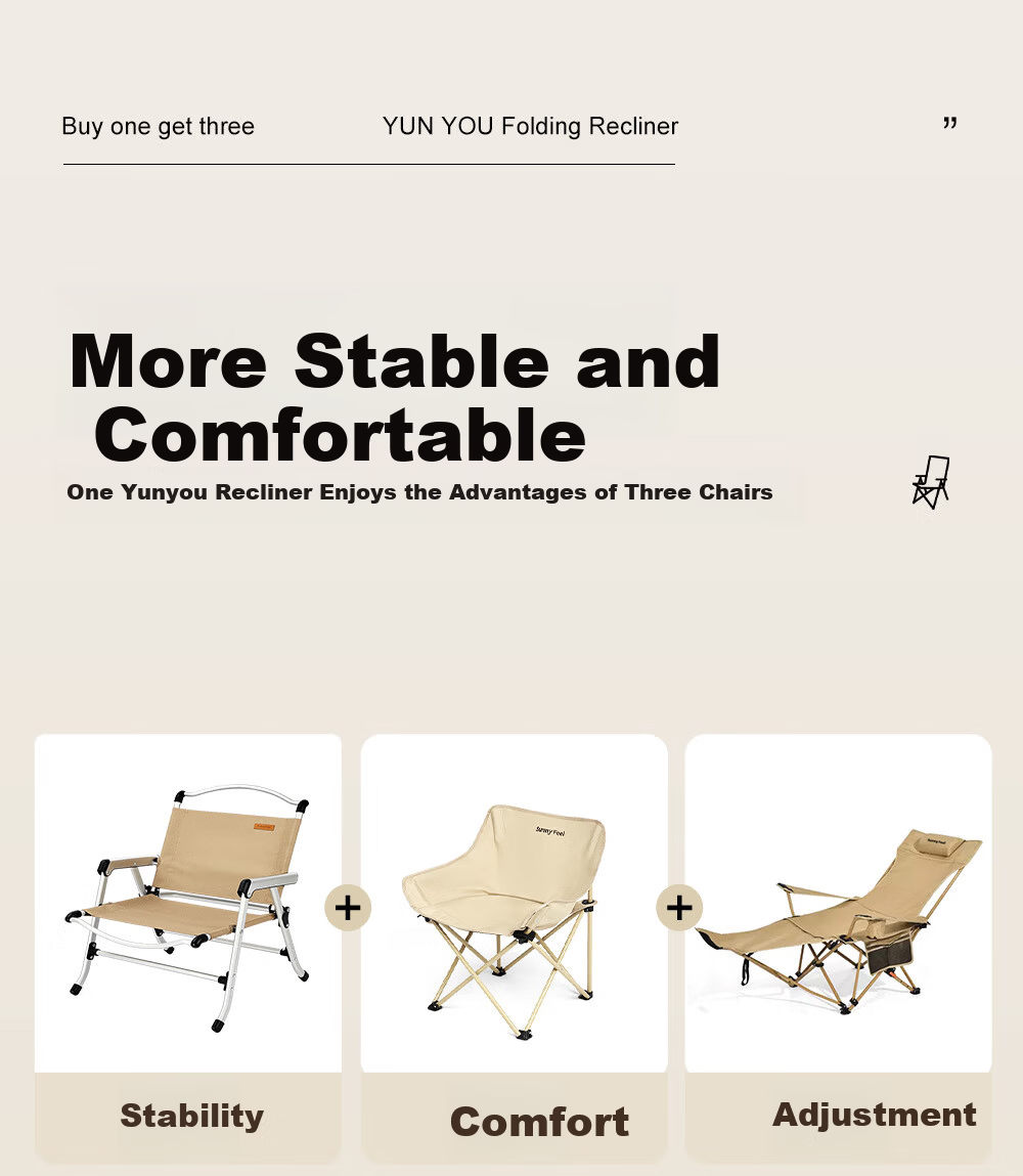 Shanfei Yunyouhai Dog Chair Outdoor Folding Chair Recliner Camping High Back Nap Chair Fishing Beach Chair Portable 2