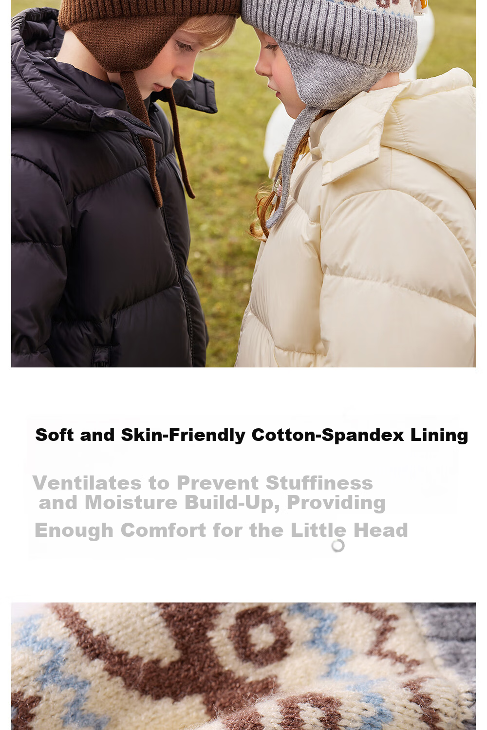 Beitaisi Children's Winter Hat, New Style for Boys And Girls, Knitted Woolen Hat, Baby Pullover, Thickened Windproof Warm Ear-Covering Cap 7