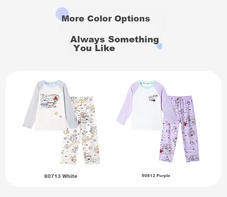 Jiusuiban [Recommended for Heated Rooms] miiiiichan Collaboration Children's Pajamas Boys and Girls Class A Cotton Homewear Set 5