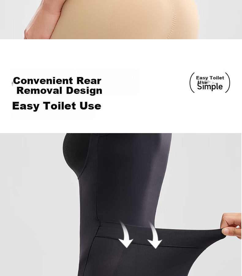 GRACEWELL Women's Zippered Shapewear Bodysuit Waist Cincher Hip Lifter Body Shaping Sculpting Garment with Built-in Bra Black 2XL 15