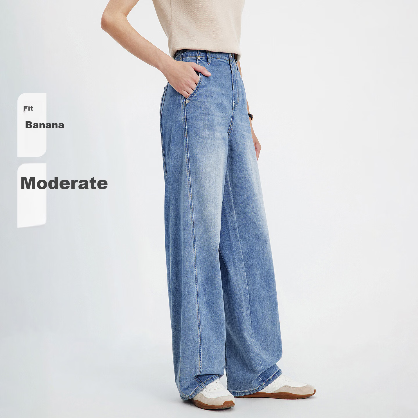 Navigare Small Sailboat Loose Fit Banana Pants 2026 Spring Summer New Washed Denim Women's Wide Leg Trousers 2312576502